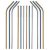 12 Pcs Metal Drinking Straws