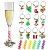 18 Pack Wine Glass Christmas Charms Rings