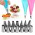 18Pcs Baking Tool Stainless Steel Icing Mounted Set