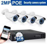 2MP POE Camera Security System set with 2TB hard drive