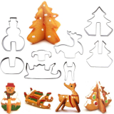 3D Christmas Stainless Steel Cookie Cutter Set