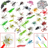 44 PCS Plastic Insects Figures Toys Kit