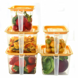 5 Pack Food Storage Container, Plastic Food Container Set with Lids, Microwave Freezer Safe Food Storage Box – 3pcsx1.2pcsx5L