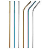 6 Pcs Metal Drinking Straws