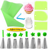 Yuikled 14Pcs Cake Decorating Supplies Kit Kitchen Dessert Baking Pastry Supplies Cake Sculpting & Modeling Tools