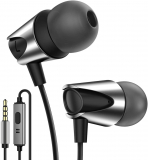 In-Ear Headphones-High Definition Wired Earphones Comfortable Tangle Free Earbuds with Deep Bass for iPhone iPod Android Smartphones MP3 Players Tablets and all 3.5mm Audio Jack (Black)