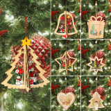 7 PCS Christmas Wooden Decorations