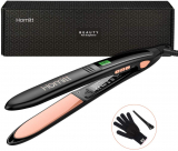 Professional Ceramic Hair Straighteners – Homitt 30S Travel Flat Iron with Glove & 130?-230? & Auto Shut-Off & Worldwide Dual Voltage & Digital LCD Display