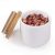 77L Food Storage Canister, 6.08 FL OZ (180ML) Airtight Food Storage Canister with Storage Bag and Wooden Lid, Modern Design Portable Ceramic Food Storage Jar for Spice, Coffee, Nuts and More (White)