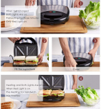 Aicok Sandwich Toaster – Waffle Maker – Panini Maker – 800-Watts – 3-in-1 Detachable Non-Stick Coating – LED Indicator Lights – Cool Touch Handle – Anti-Skid Feet – Stainless Steel – Black