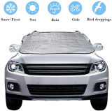 AKUKA Car Windscreen Cover, Car Windscreen Frost Cover with Two Mirror Covers and 3 Hidden Magnets,Sun Protector Waterproof Dust Cover and Ice Protector in All Weather(183 * 147cm)