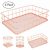 AKUKA Metal Storage Baskets, 4-Pack Mesh Wire Basket Set Iron Hollow Makeup Brush Holder Multi Purpose Desktop Organizer for Bathroom Bedroom Office Kitchen and more (Rose Gold)