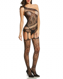 Alebear Women’s Sexy Lingerie Fishnet Bodystocking Crotchless Bodysuit Tights