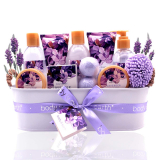 Bath Spa Gift Basket, Body & Earth Bath Gift Set 12 Pcs Lavender Scented, Includes Shower Gel, Bubble Bath, Bath Salt, Bath Bomb, Body Lotion and More, Bath and Body Gift Idea for Birthday Christmas