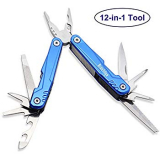 Bravedge Multi Tool Pliers Folding Multi-Purpose Tool, 12-in-1 Stainless Steel Pocket Multitool with Knife, Nylon Pouch for Camping, Survival, Fishing