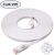 Cat 6 Ethernet Cable 7.6 m, High speed Gigabit Flat Network Cable with clips (White)