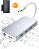 DesertWest USB C Hub 9 in 1 Aluminum USB C Adapter with 4K HDMI, Ethernet, SD/TF Card Reader, 4-USB 3.0, 90W PD Charging Port Compatible with Macbook Pro 2016/2017, Chromebook and More Type-C Devices.