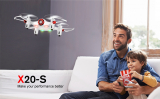 DoDoeleph Syma X20-S Without Camera Mini Pocket RC Drone Kids Gravity Sensor Headless Auto Hover Mode 360° Stunt Flip One Key Take-off Landing 2.4GHz Quadcopter White.