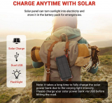 Dr. Prepare Solar Phone Charger Power Bank 16000mAh, IP66 Water-resistant Portable Solar Battery Charger with Dual USB Ports and Outdoor LED Flashlight for iPhone, iPad, Huawei, Samsung Galaxy.