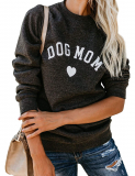 Dresswel Dog Mom Sweatshirt Women Crew Neck Long Sleeve Tops Pullover Jumpers Blouse Shirts.