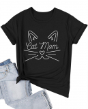 Dresswel Women Cat Mom T-Shirt