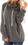 Dresswel Women Cowl Neck Hoodie Ladies Long Sleeve Drawstring Hooded Sweatshirt Pullover Tunic Tops