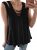 Dresswel Women Lace Up V Neck Vest Tops