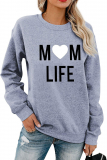 Dresswel Women Mom Life Sweatshirt Pullover Crew Neck Long Sleeve Tops Shirts Jumpers Blouse