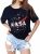 Dresswel Women NASA T Shirt Aeronautics Space Graphic T Shirts Crew Neck Short Sleeve Tops Tee