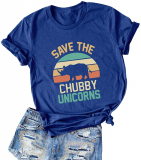 Dresswel Women Save The Chubby Unicorns T-Shirt