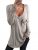 Dresswel Women Sexy V Neck Blouses Long Sleeve Tops Tunic Pullover with Pocket Solid Basic Tees