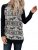 Dresswel Womens Christmas Tops T Shirt Elk Graphic Print Raglan Sleeve Tunic Pullover Jumper Blouse