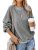 Dresswel Womens Fuzzy Fleece Sweatshirt Crew Neck Long Sleeve Tops Pullover Outwear Jumpers Blouse