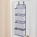 Ejoyous 4 Pocket Hanging Closet Organizer(Deep Blue Dots)