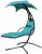 Finether Outdoors Hanging Hammock Chair Indoors Lounger Swinging Rocking Chair Swing with Removable Canopy Cushion for Garden Patio Beach Bedroom│125kg Capacity│200 x 100 x 200 cm (Blue)