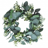 FunPa Artificial Eucalyptus Garland, Artificial Wreath Lifelike Eucalyptus Door Hanging Wreath for Wedding