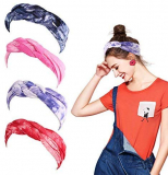 GBYAN headband women for yoga,4 Pack Boho Headbands for Women Vintage Head Wrap Twisted Cute Hair Accessories