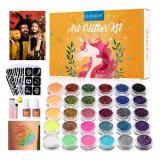 Glitter Tattoos Kit GLAMADOR Temporary Tattoo Set-30 Colors Glitter