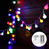 Globe String Lights Battery Powered 0.6W 10M 80LEDs Outdoor Fairy Lights Multi-Color 8 Modes Waterproof with Remote Control for Party Living Room Bedroom Patio Garden