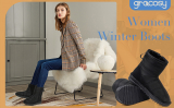 gracosy Winter Snow Boots for Womens Fur Lined Warm Boots Outdoor