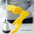 GRKJGytech Toilet Brush and Holder Wall Mounted Silicone Toilet Brushes and Cleaning Gloves, Long Handle 43cm x10.6cm, 260 TPR Soft Bristle.