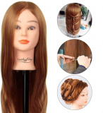 Hairdressing Training Head Luckyfine Super Long 30% Real Human Hair