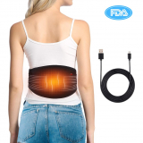 Heated Waist Belt, Lower Back Brace Support Heating Pad, for Lumbar Spine Pain Relief Therapy, Electric USB Belly Wrap Belt, Fits Men and Women, Warmer Band for Abdomen, Power Bank Not Included.