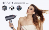 HIFAIRY Professional Hair Dryer of Negative Ionic, 1800W Salon Women Lightweight Travel Hairdryers with Nozzle And Diffuser Attachment (UK plug, Black & Red)