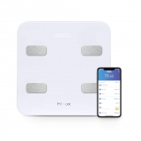 HIMOX Body Fat Scale, Highly Accurate Smart Bluetooth Digital Bathroom Body Composition Analyzer with 23 Body Composition Measuring Functions, 180 KG, USB Rechargeble, 6mm-Thick Glass