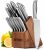 HOBO 14-Piece Kitchen Knife Set with Block Wooden