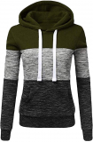 Hzing Womens Hoodies Sweatshirt, Fashion Casual Patchwork Hooded Ladies Blouse