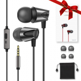 In-Ear Headphones,High Definition Wired Earphones Comfortable Tangle Free Earbuds with Deep Bass for iPhone,iPod,Android Smartphones,MP3 Players,Tablets and all 3.5mm Audio Jack (Black)