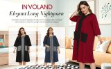 IN’VOLAND Womens Plus Size Zipper Long Robe Half Sleeve Loungewear with Pockets