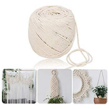 Jeteven 180 Meter Macrame Cord, Natural Cotton Cord DIY Craft Macrame Rope for Knitting Hanging Plant (3 mm)